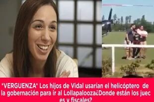 La semana pasada difundieron que una hija de Vidal había ido en helicóptero al Lollapalooza y era falso