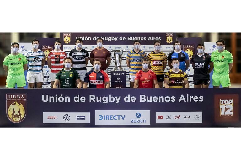 Con un jugador de cada club, el trofeo y dos árbitros, la Unión de Rugby de Buenos Aires presentó su Top 12.