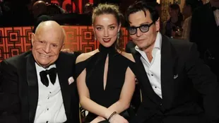 Amber Heard y Johnny Depp, por entonces pareja, junto al cómico Don Rickles
