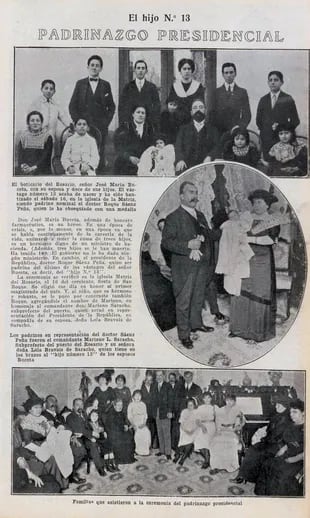 La sección de Padrinazgo Presidencial era frecuente en las revistas de la época. Aquí, Fray Mocho en 1913.