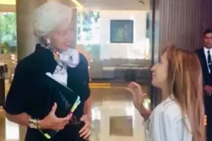 El encuentro entre Christine Lagarde y su imitadora, Gladys Florimonte