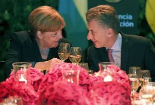 Brindis de la Canciller Alemana Angela Merkel y el presidente Mauricio Macri en el CCK. 8/6/17