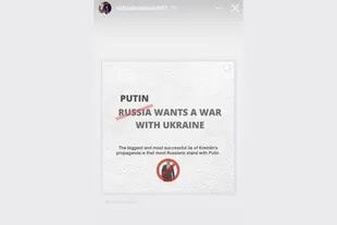 Sofía, la hija del propietario del Chelsea, Roman Abramovich, comparte un mensaje contra Vladimir Putin tras la invasión a Ucrania:  “Rusia/Putin quiere una guerra contra Ucrania. La mentira más grande y exitosa de la propaganda del Kremlin es que la mayoría de los rusos está del lado de Putin”.