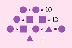 Acertijo con figuras geométricas: ¿a qué número equivale el triángulo?