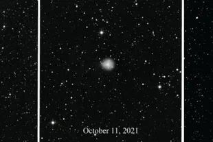 Captura de una de las observaciones del cometa en octubre del año 2021