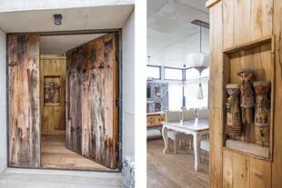 El panel de madera con muñecas traídas del Norte es lo primero que notamos al cruzar la puerta. Se agregó una vez finalizada la obra, para que la cocina no se viera de entrada.