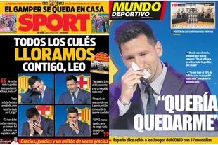 Las portadas de los diarios deportivos catalanes con la despedida de Messi de Barcelona