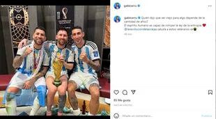 El posteo de Gabriela Cerruti para Messi, Di María y Otamendi