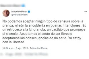 En Twitter, Mauricio Macri mostró su apoyo a Viviana Canosa (Foto: Twitter @mauriciomacri)