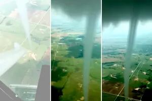 Un piloto voló sobre un tornado y logró filmarlo