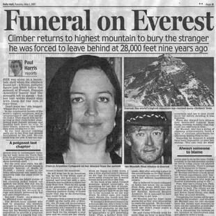 Ian Woodall regresó al monte Everest para  poner el cuerpo de Francys Antoniev fuera de la vista de los escaladores