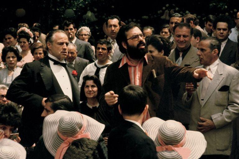 Marlon Brando y Francis Ford Coppola, en el rodaje de El Padrino