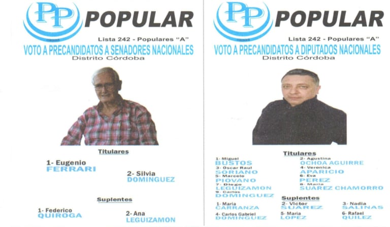 El Partido Popular compite con lista única en las PASO cordobesas.
