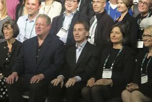 El ex presidente Al Gore, responsable de la fundación The Climate Project, junto a Diego Santilli, ministro de Medio Ambiente y Espacio Público de Buenos Aires