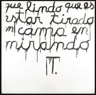 Algunas de las obras de Federico Manuel, con tinta o marcador sobre tela o papel, en las que transmitía sus ideas y ocurrencias