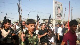 Soldados de EI en un distrito de Bagdad, Irak. La amenaza en estos días parece venir de la filial afgana del movimiento extremista, con presencia en varios países