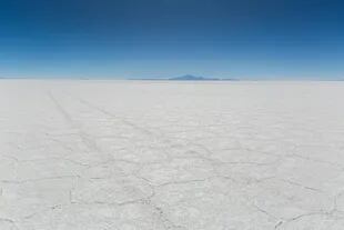 Durante la temporada seca en el suelo de sal se forma hexágonos.