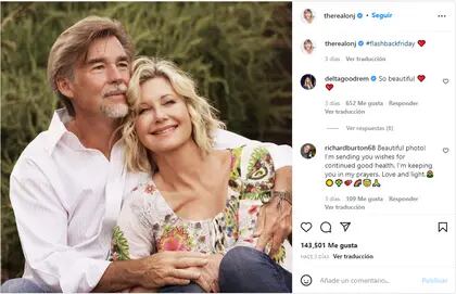 El último posteo de Olivia Newton-John junto a su marido (Foto: Instagram @therealonj)