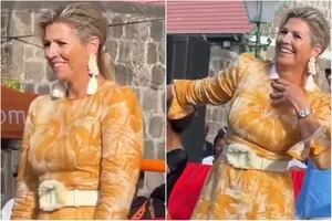 El baile viral de la reina Máxima durante su gira por el Caribe que se robó todas las miradas
