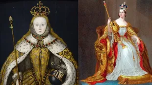 Isabel I (izq.) y la reina Victoria (der.).