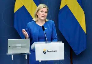 La primera ministra de Suecia, Magdalena Andersson. (Marko Säävälä/TT via AP)
