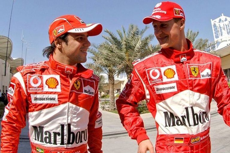 Felipe Massa y Michael Schumacher, en tiempos de competencia en la F1