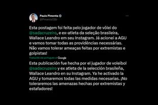 El tuit de Paulo Pimenta, jefe de la Secretaría Especial de Comunicación (Secom) de la Presidencia, en relación al posteo.