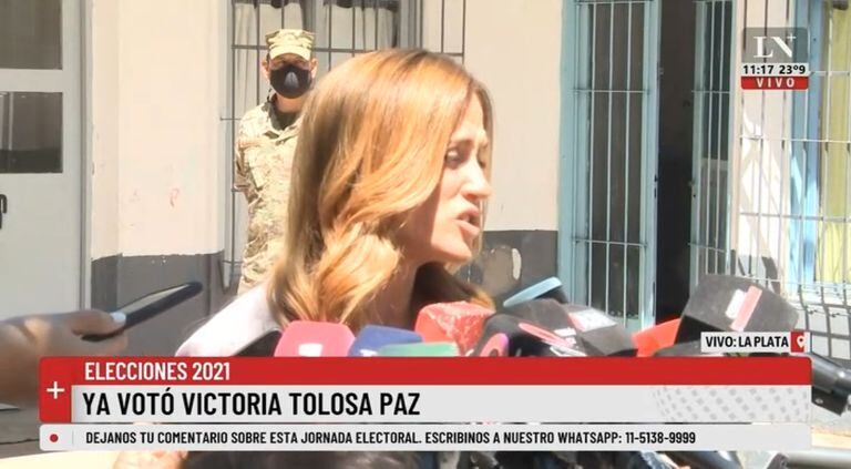 Votó Victoria Tolosa Paz en La Plata