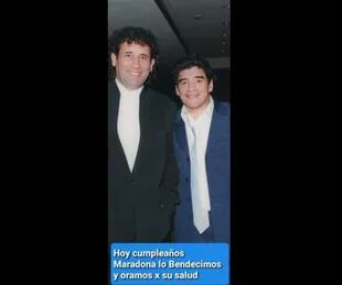 La foto junto a Diego Maradona que el Pastor Giménez publicó el 30 de octubre de 2020, último cumpleaños de El Diez.