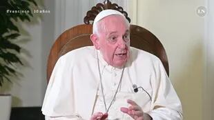 El papa Francisco, hace pocas semanas, en diálogo con LA NACION por los diez años de su pontificado