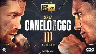 El afiche de la promoción de la tercera pelea entre Canelo Alvarez y Golovkin