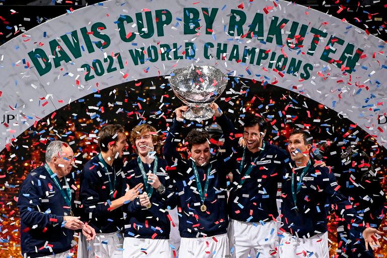 El equipo de Rusia campeón de la Copa Davis en Madrid