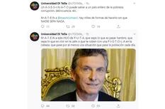 Hackearon la cuenta de la Universidad Di Tella y amenzaron de muerte a Macri