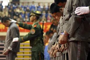 Una ceremonia de ejecución en China. El país no divulga datos oficiales de sus ejecuciones, en donde se ahorca a los criminales