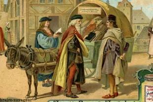 Librerías ambulantes del siglo XVI, cuando los libros ya podían ser adquiridos por más personas gracias a Gutenberg