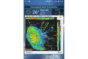 El radar de Ezeiza, otra opción del SMN, en el widget de Meteorología Argentina