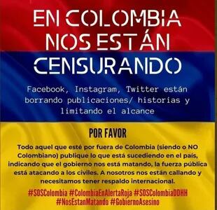En Colombia denuncian censura en las redes sociales