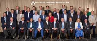 Los integrantes de la Asociación Empresaria Argentina 