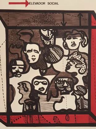 "Elevador Social" (1966), de Rubens Gerchman, es una de las dos obras adquiridas por Costantini en 2021 sin saber que había sido robada
