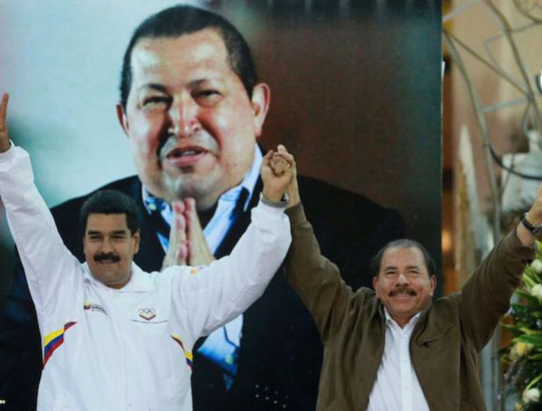 Nicolás Maduro y Daniel Ortega. Venezuela financió a Nicaragua con petróleo subsidiado