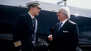 Leonardo DiCaprio y Frank Abagnale, juntos en el rodaje de Atrápame si puedes