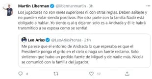 El tuit de Liberman sobre el "Caso Andrada"