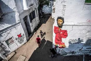 Un mural de Mohamed Salah en las calles de El Cairo