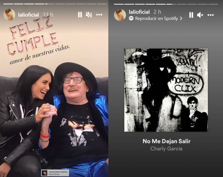 Las historias de Instagram de Lali Espósito para Charly García