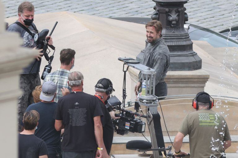 Ryan Gosling durante el rodaje de El hombre gris en Praga