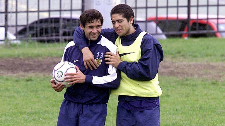 Cristian Traverso y Juan Román Riquelme, en los años dorados que compartieron en Boca