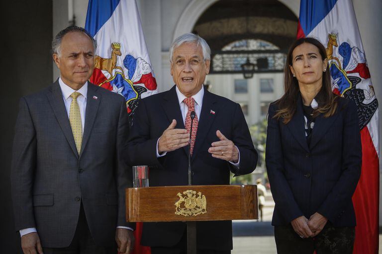 El presdidente chileno Sebastián Piñera durante una conferencia el 30 de noviembre de 2019