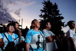 Militants Watch The Actions Of Christina Kirchner Outside The Estadio Unico De La Plata