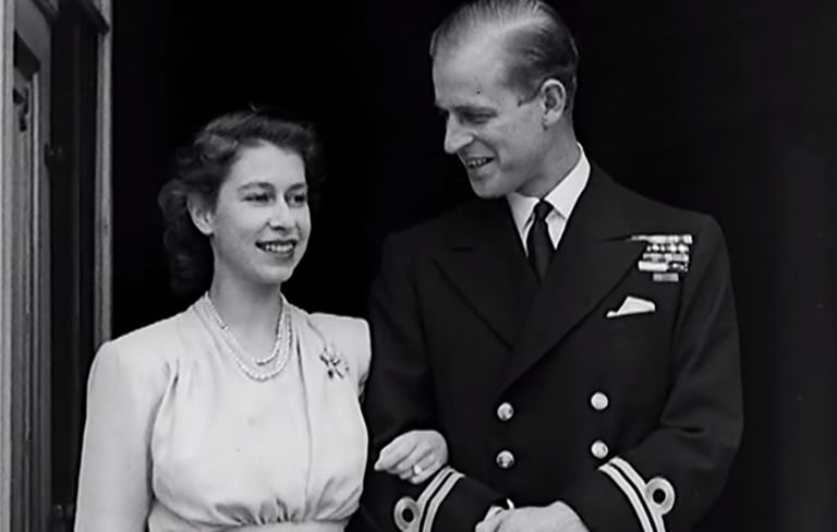 Felipe, duque de Edimburgo y príncipe consorte del Reino Unido, con su esposa la reina Isabel II del Reino Unido.