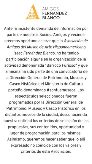 Comunicado de la Asociación Amigos del Museo